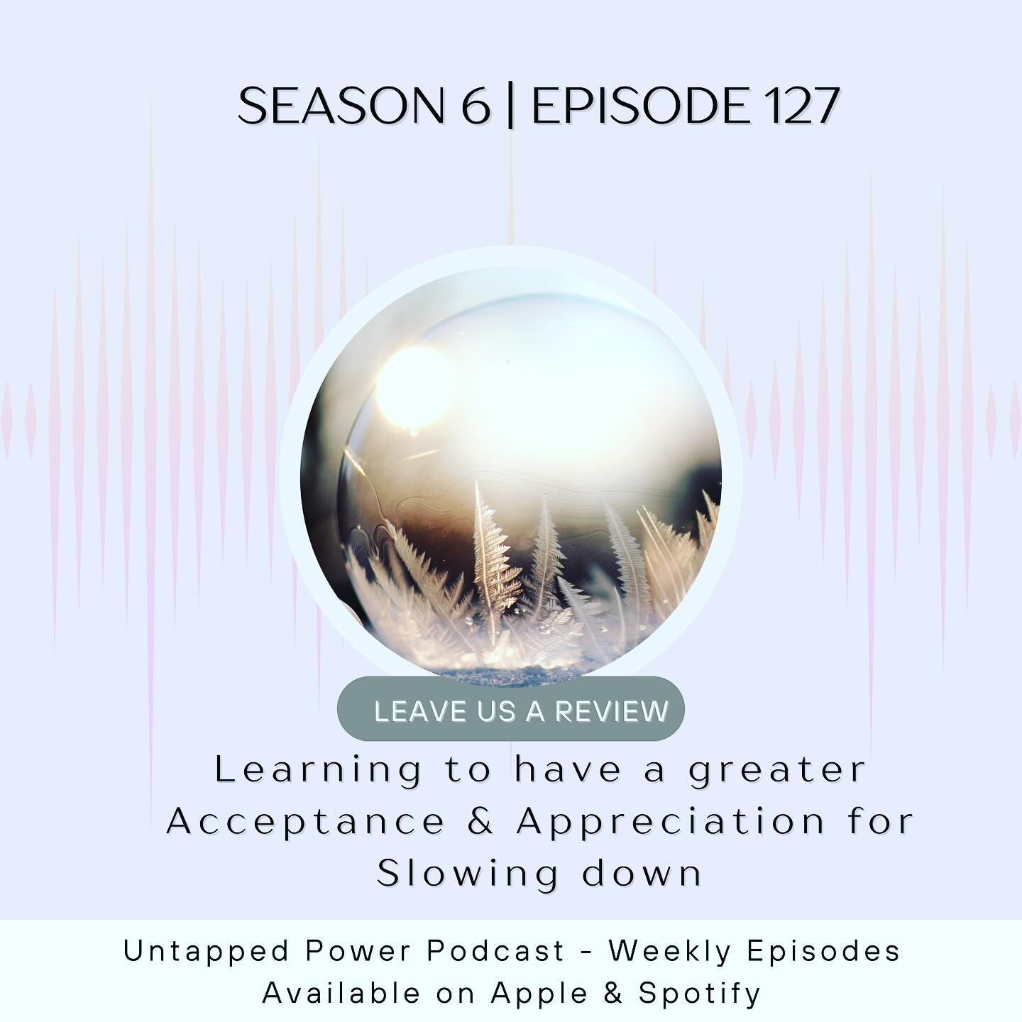 During a time when things happening outside of us can feel chaotic and busy giving you the invitation to slow down with acceptance and appreciation. 

Tune in to this week&rsquo;s podcast episode where I share some tips for slowing down that invite i