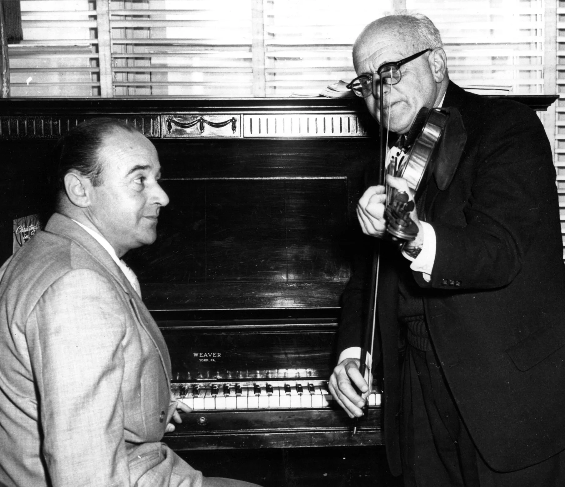 Joe Vandewart at the piano with Sol Cohen on violin