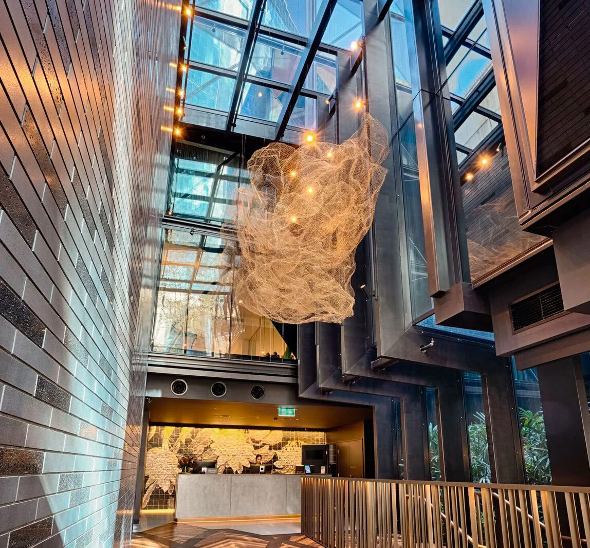 Floating Wire Mesh Sculpture at West Hotel