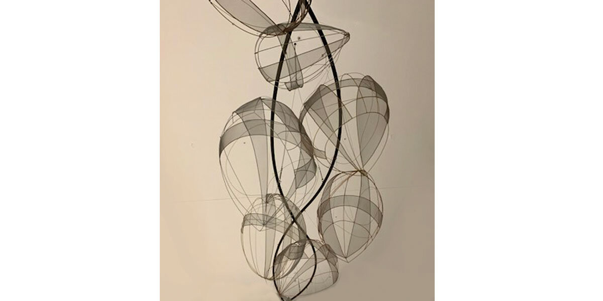  Handmade pods clad in wire mesh 