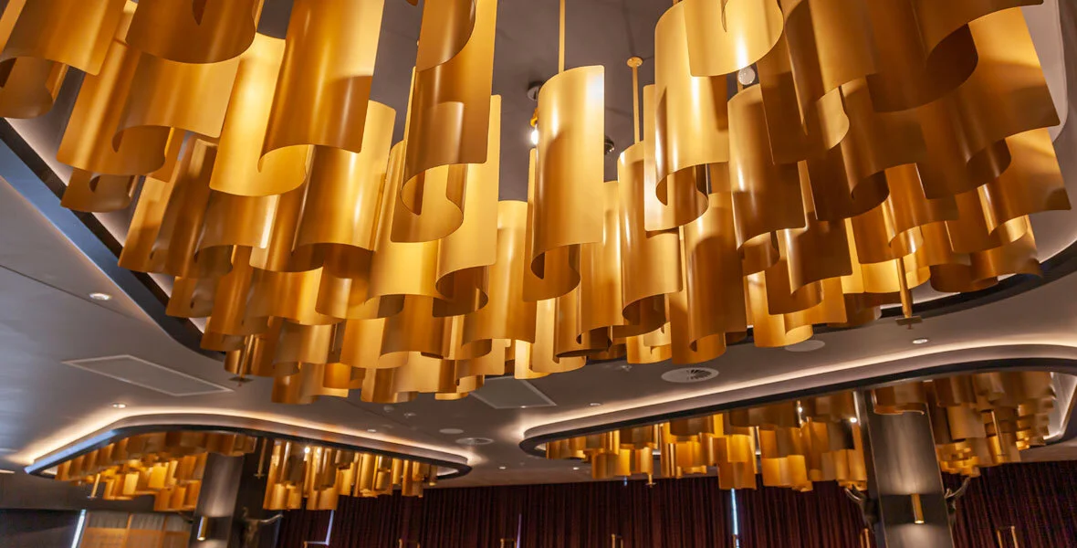 custom metal ceiling pendants wenty leagues char restaurant