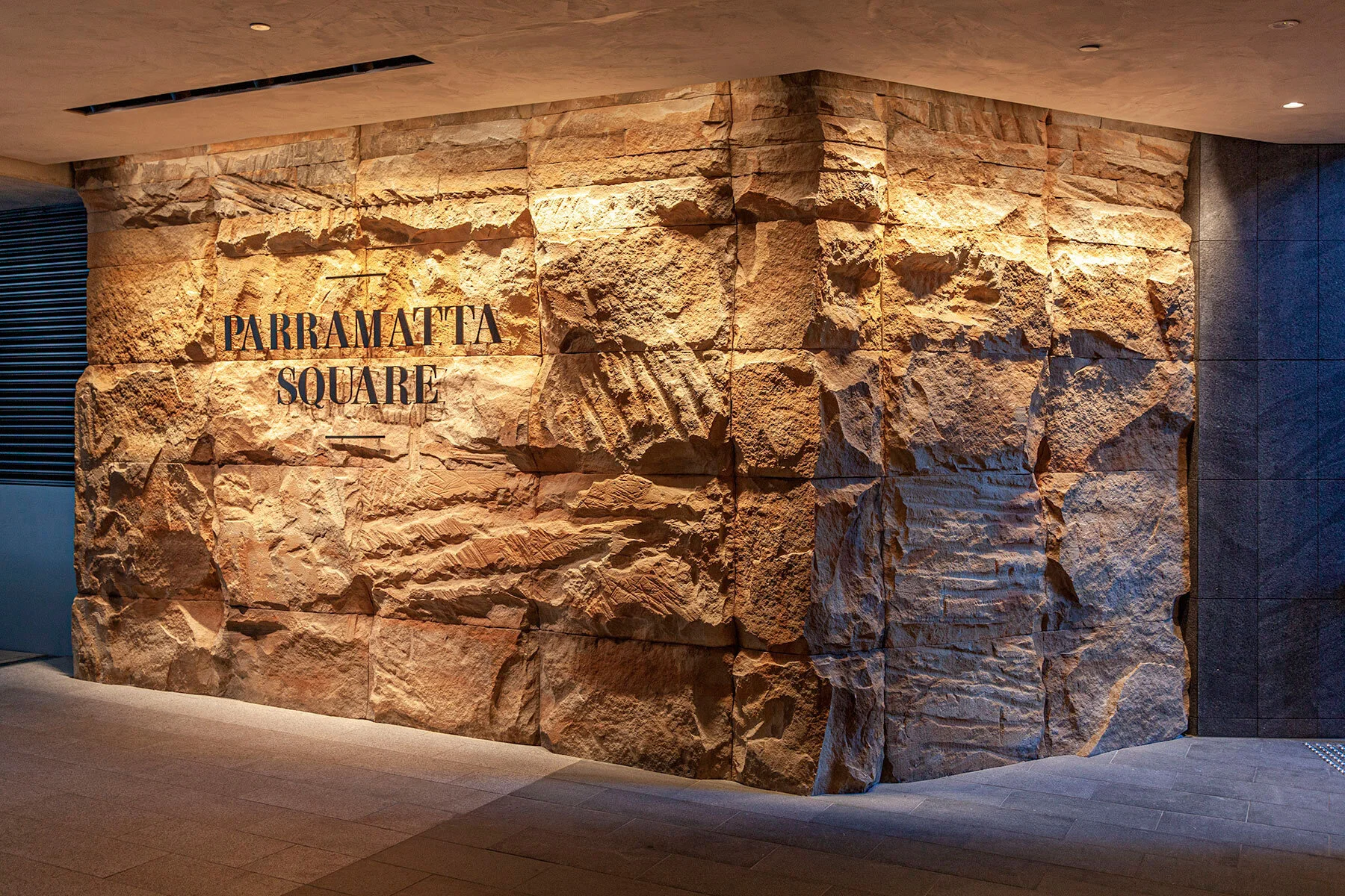 Parramatta Square Sandstone Wall