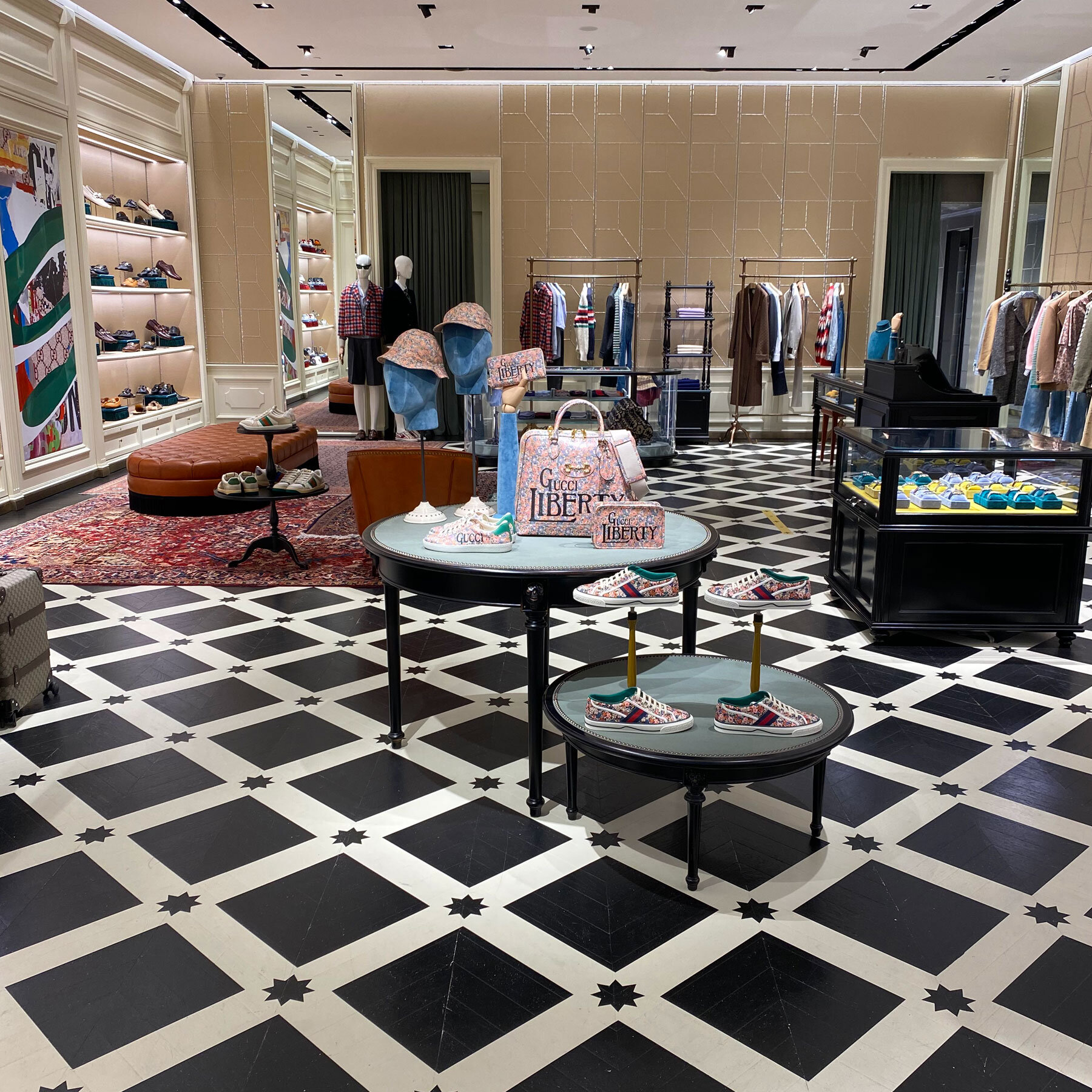 Hand painted parquetry Gucci Sydney VIP area