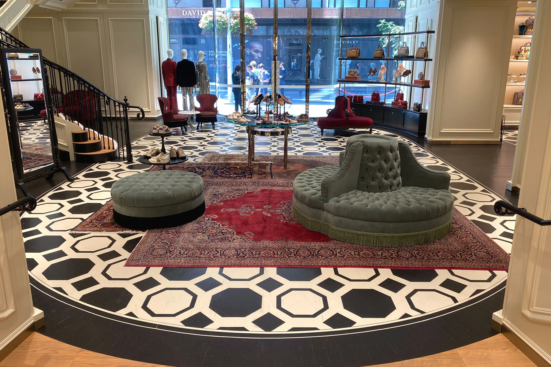 Opulent Painted Parquet Floors in Gucci Flagship Store
