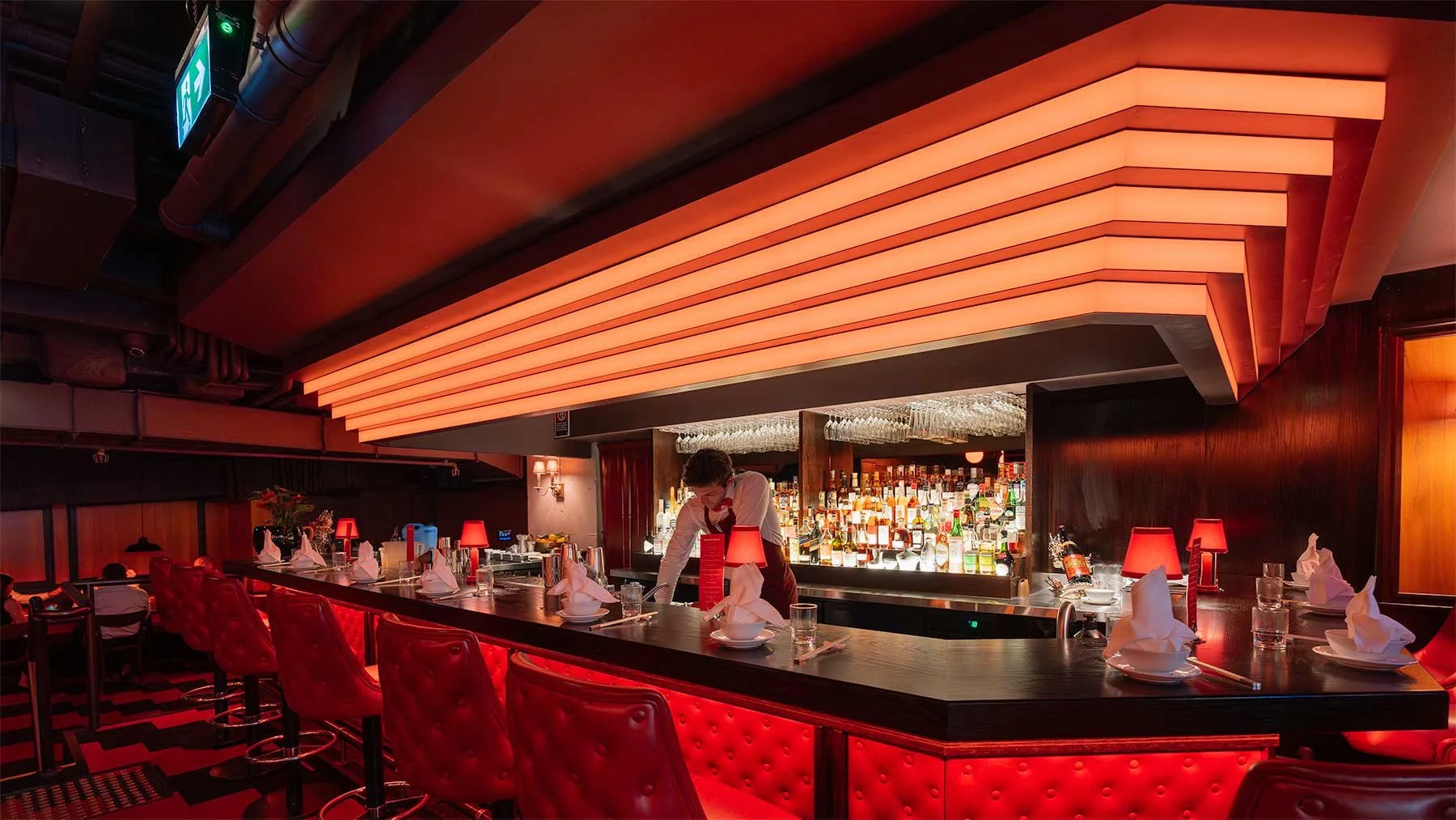 Custom light for retro chic Chinese restaurant