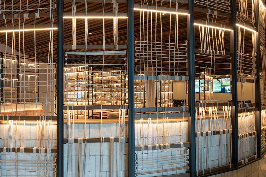 dyed and woven rope screens at balgowlah rsl