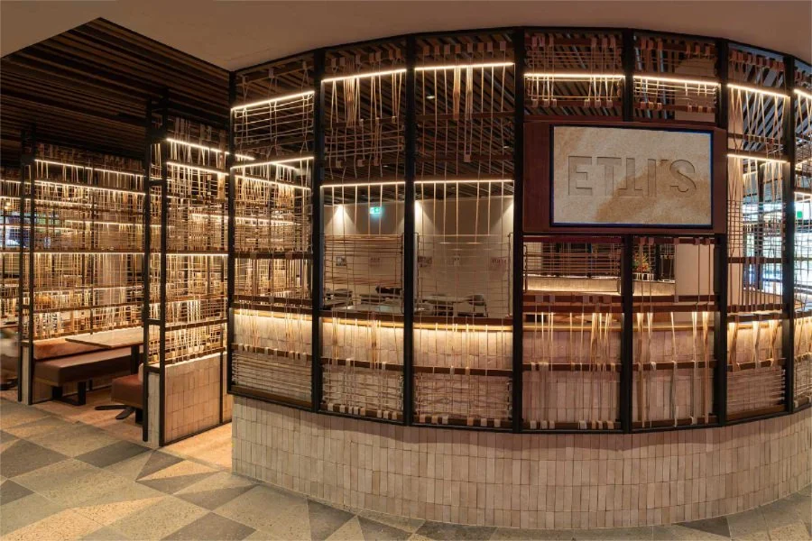 woven screens create cosy booths at balgowlah rsl