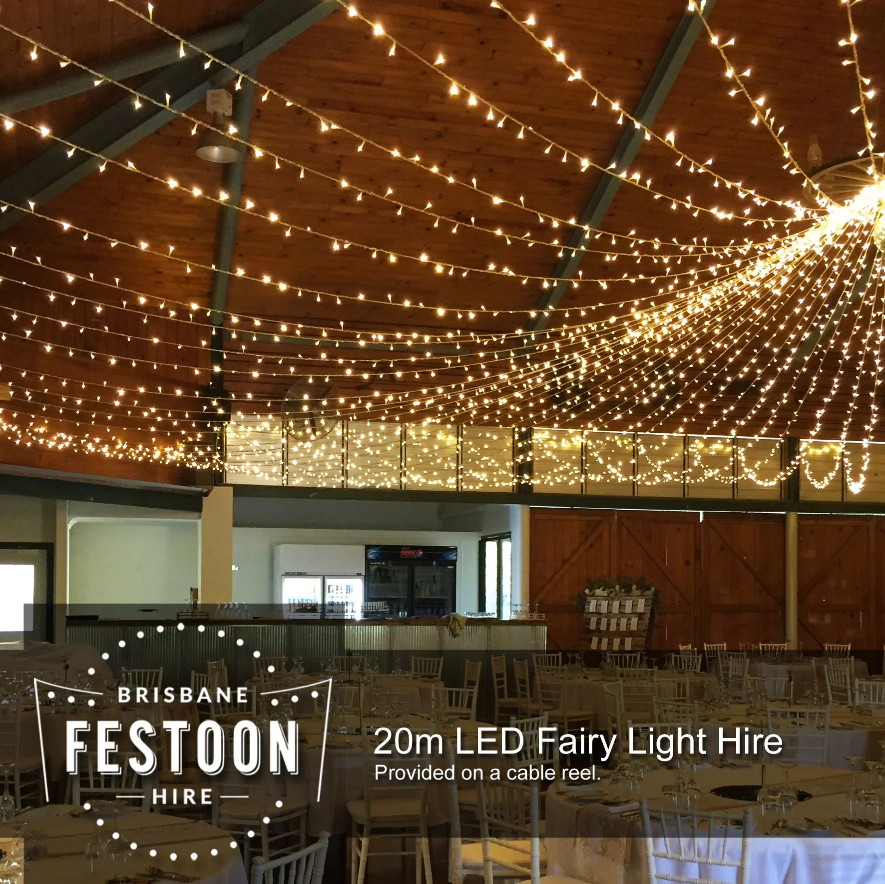20m Warm White LED Fairy Light Hire