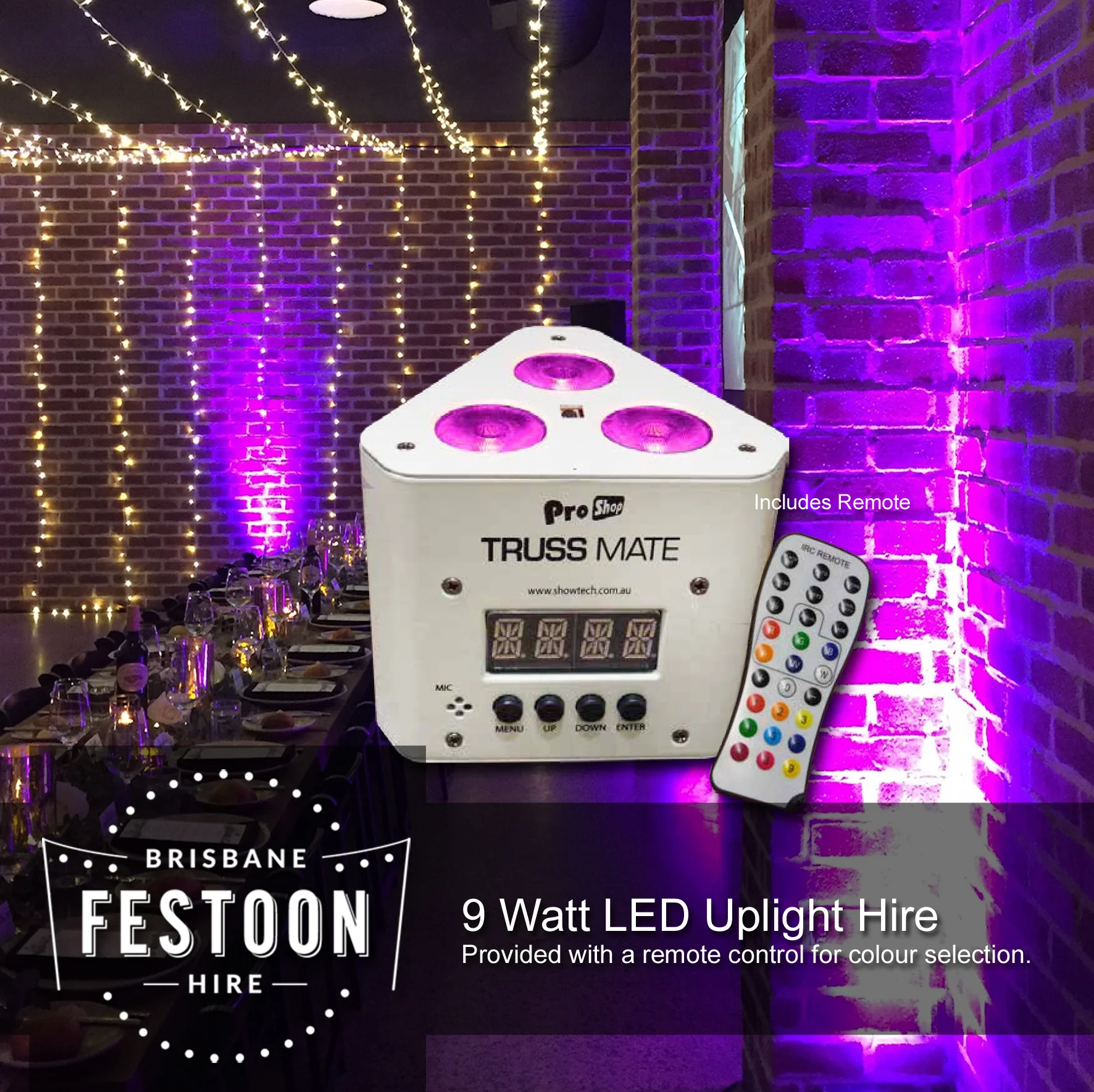 9 Watt Compact LED Uplight Hire