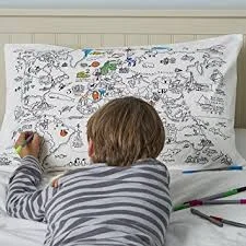 Doodle World Map Pillowcase, Color Your Own Pillow Case