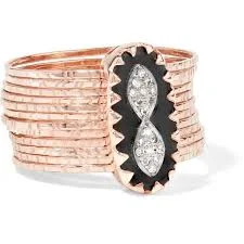 Pascale Monvoisin - Bowie N°1 9-karat Rose Gold, Bakelite And Diamond Ring