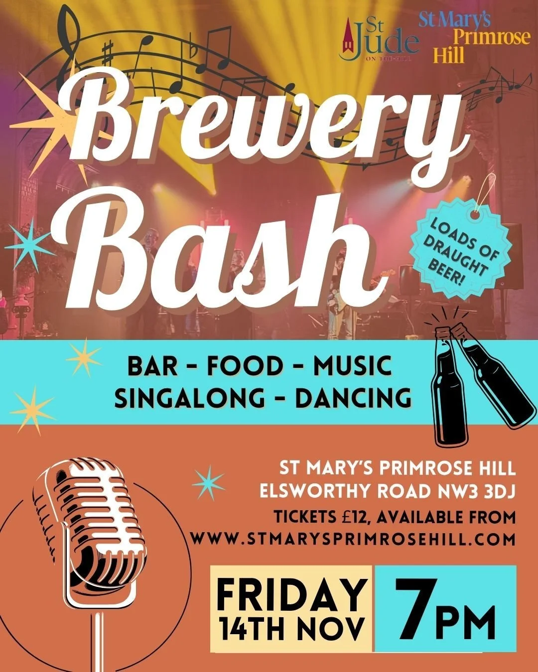 We are pleased to invite you to our big brewery bash on Friday 14th of November!

The excellent Hey Jude's! community singalong band will once more take to the stage, to rock the holy house with their blend of well known bangers! Come along and dance