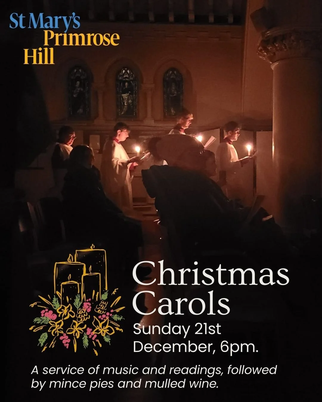 Sing Christmas in at our candlelit Christmas Carol service! Sunday 21st of December at 6pm, all welcome.