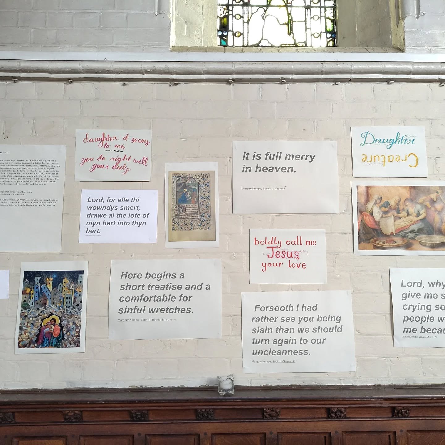 Thank you to everyone who attended our Advent quiet day on Saturday. It was wonderful to spend time together reflecting on the work of English mystic Margery Kempe and engaging in imaginative prayer.