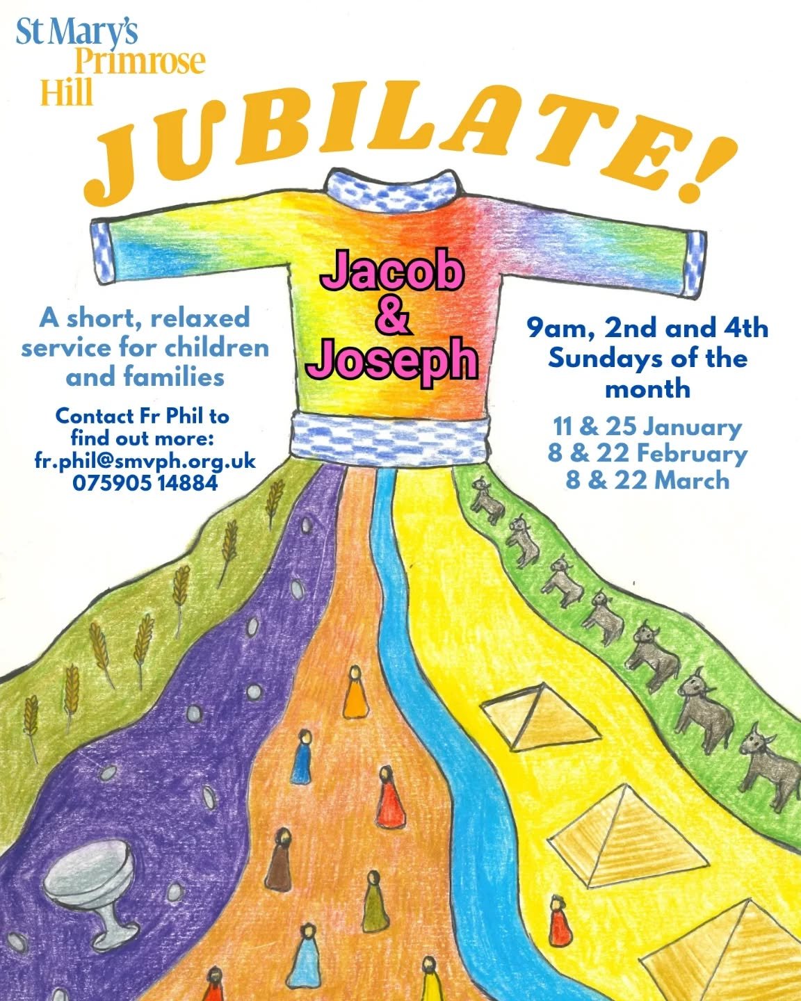 Our Jubilate children's service returns this Sunday at 9am! This term we're exploring the stories of Jacob and Joseph - come and join us!
