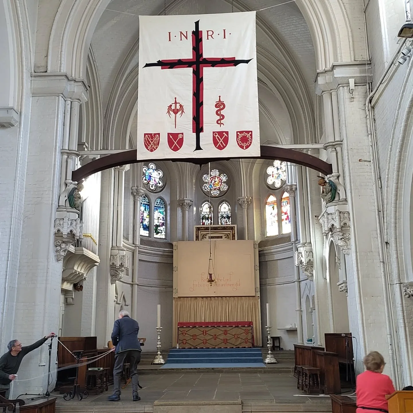 Thank you to our team of volunteers who came in this morning to set the church up for Lent! The lovely art in our church has all been covered by hangings, and we won't see it again until Easter!

And what better reward for all that hard work than a p