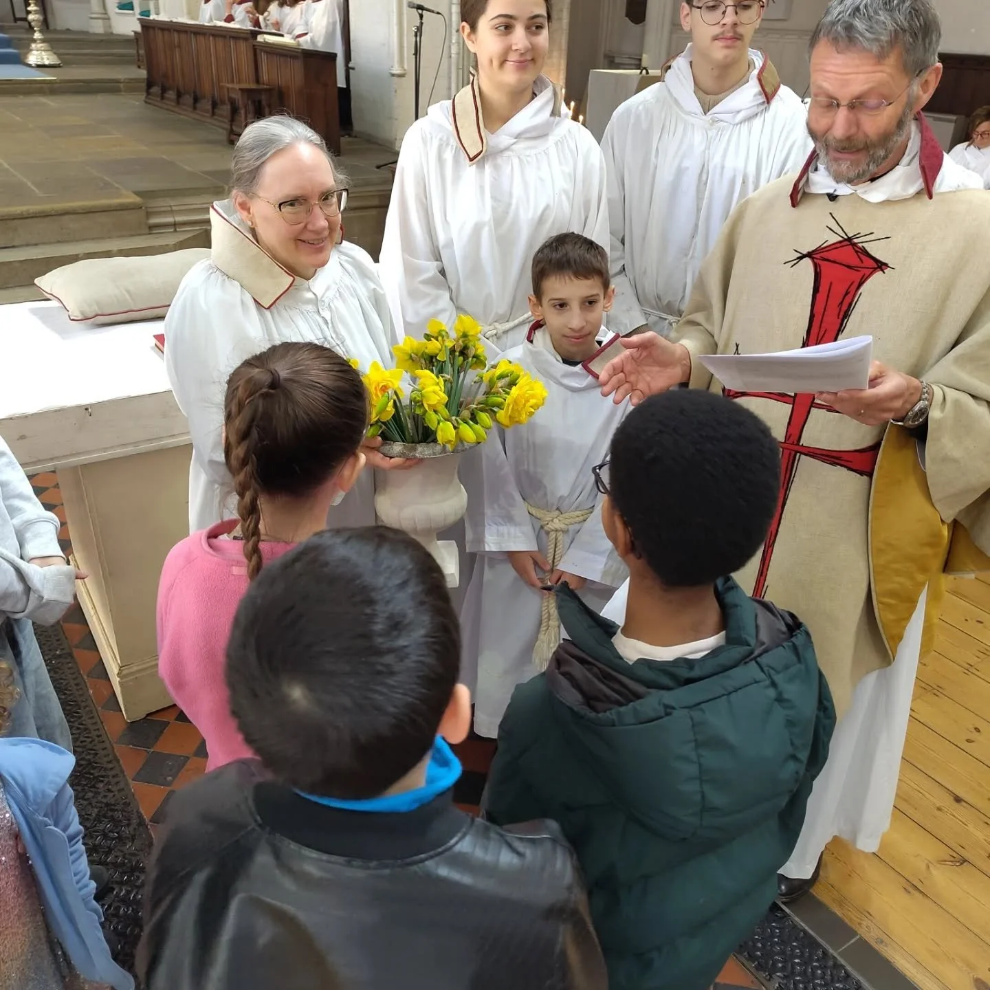 We had a lovely service for Mothering Sunday, sharing daffodils and taking a break from our Lenten fast to have some traditional simnel cake. 

We'd also like to thank Reginald the cuddly bird, who helped teach us about the biblical image of Jesus as