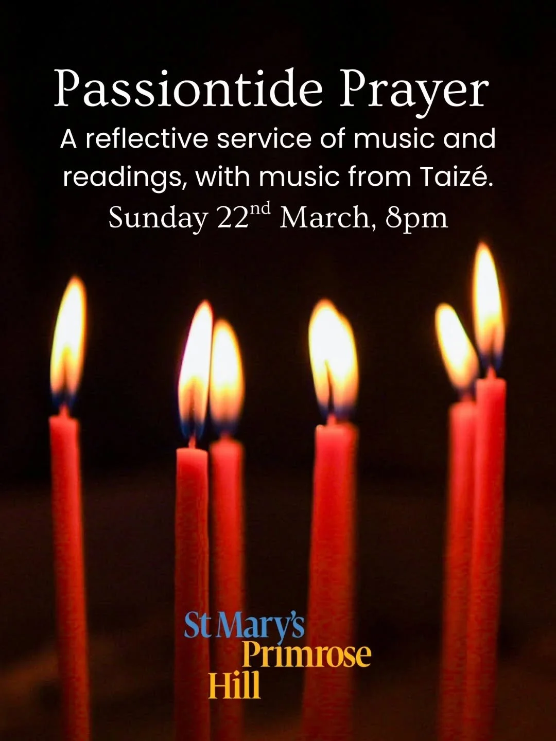 Come and join us for our Passiontide service of music and readings, this Sunday at 8pm!