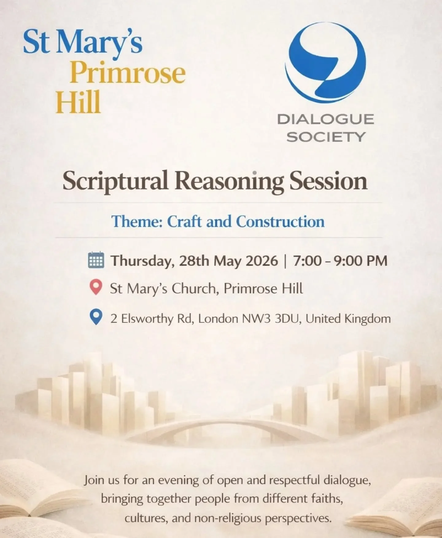 Our next scriptural reasoning session is on Thursday 28th May! Come and join us for an evening of exploration and fellowship!