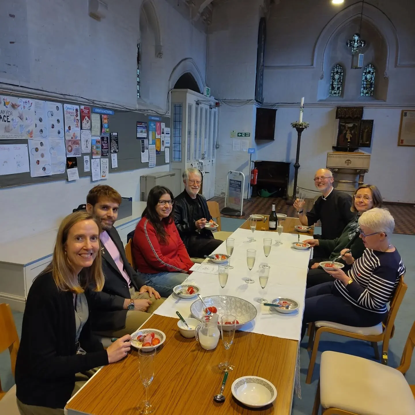We were doubly fed yesterday, with a celebration of Holy Communion to mark the feast of Corpus Christi, followed by delicious strawberries and cream!