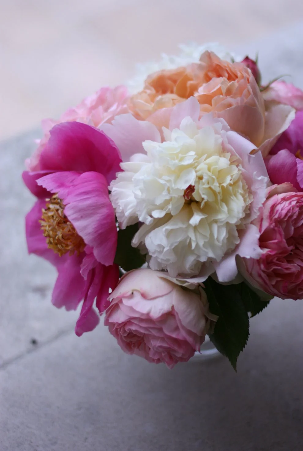 roses and peonies