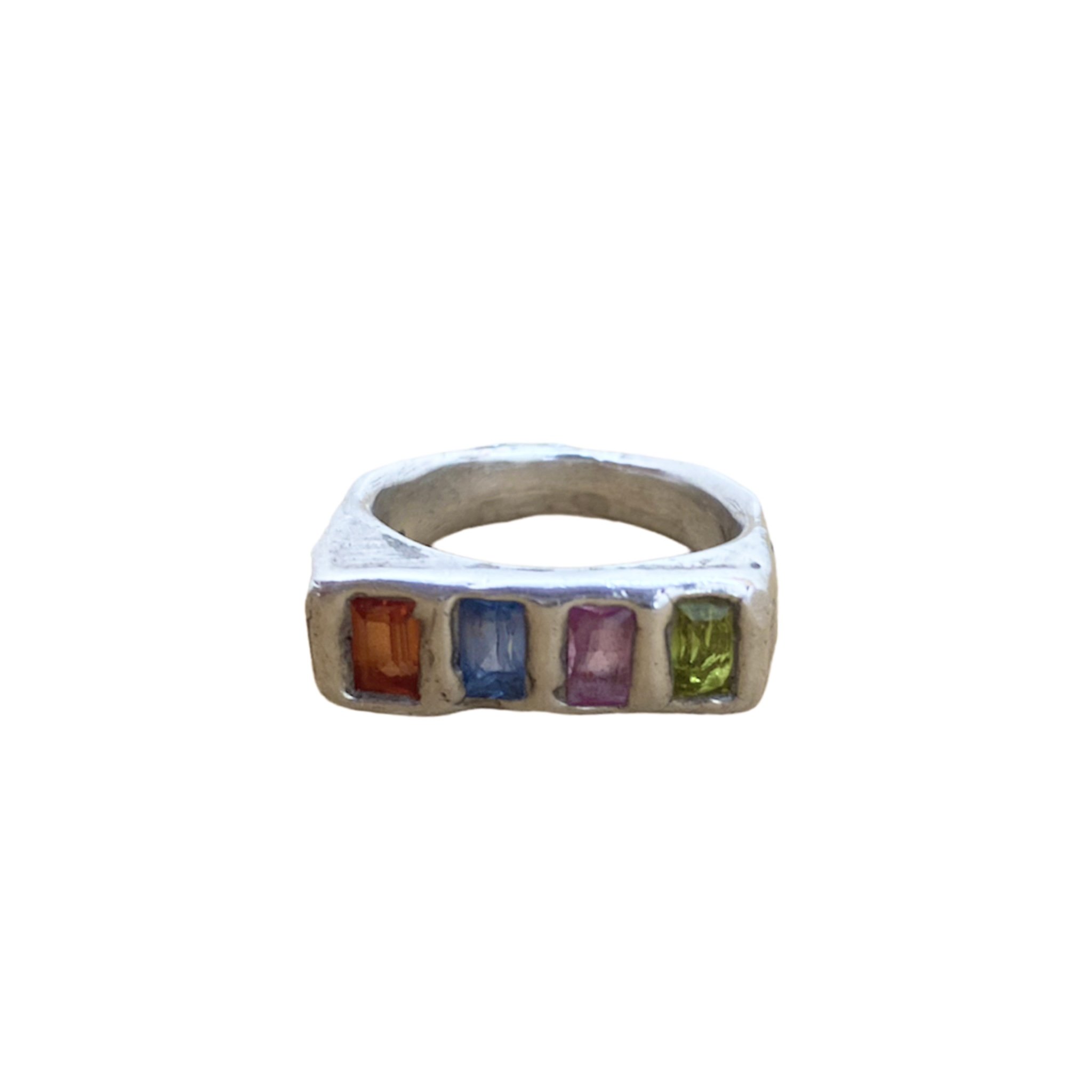 Rainbow gemstone ring
