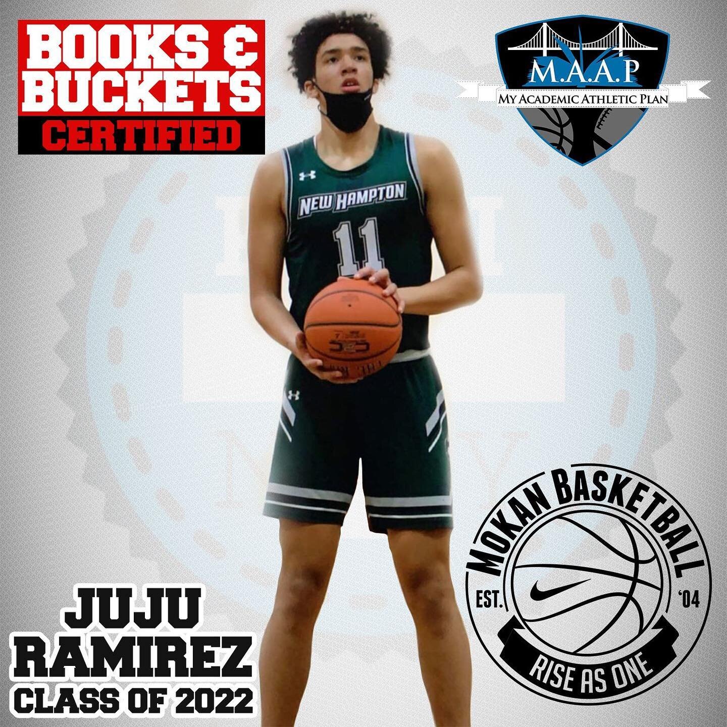 @newhamptonbasketball and @mokanelite junior @juramirez21 is ready to turn up this spring and summer but has ALWAYS been turned up in the classroom.  Keep grinding JuJu, it&rsquo;s your turn! #pinymokancollab #booksandbuckets #ittakesavillage