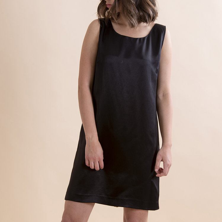 vestito nero seta