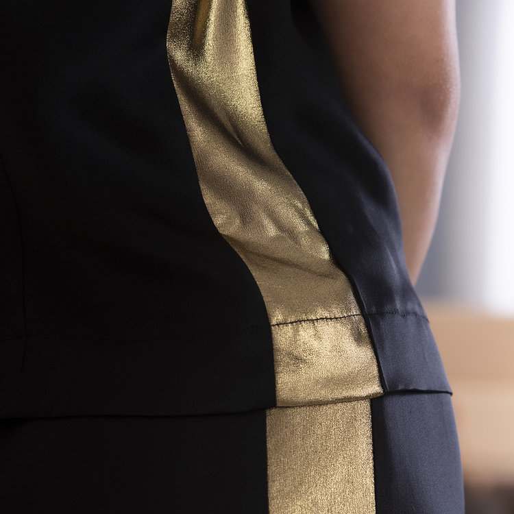 blusa nera seta