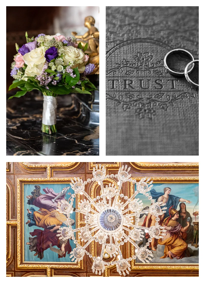 Schloss Hernstein bouquet and chandelier