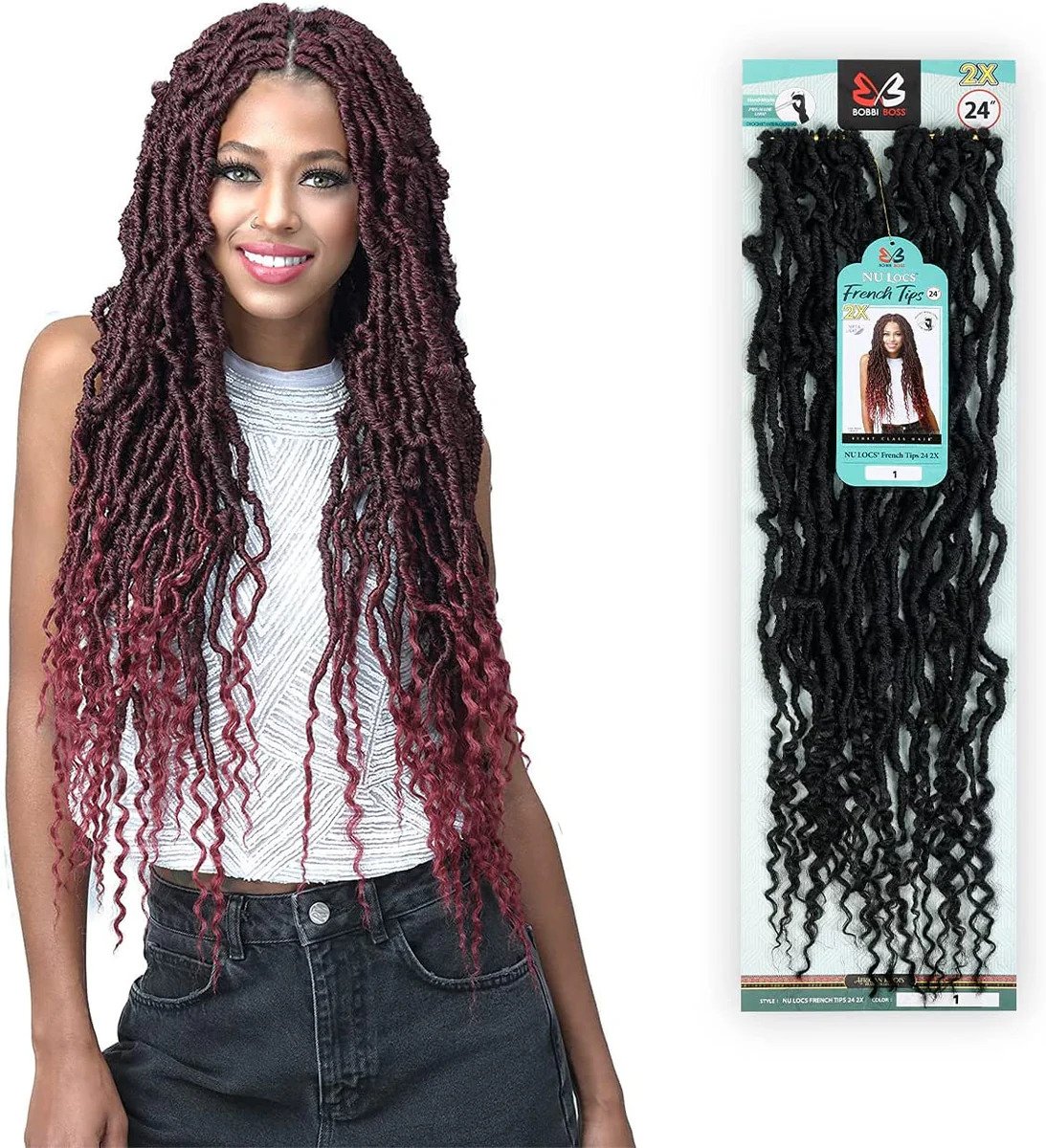 Bobbi Boss Nu Locs French Tips 24" 2x