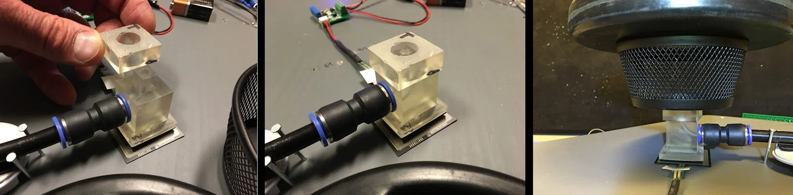 Test masses for calibration, nozzle v6. Greatly improved stability & repeatability.