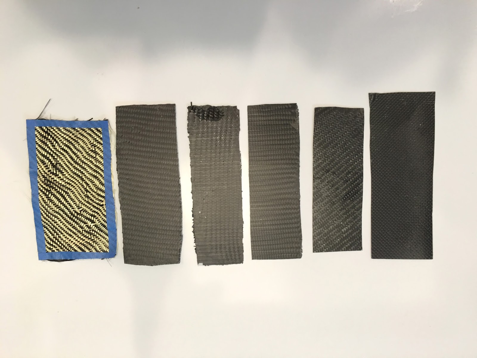 Various layup combinations for testing