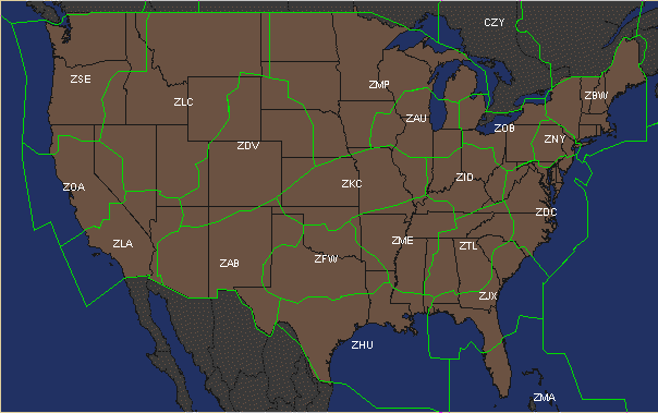 United States Air Traffic Control Zones