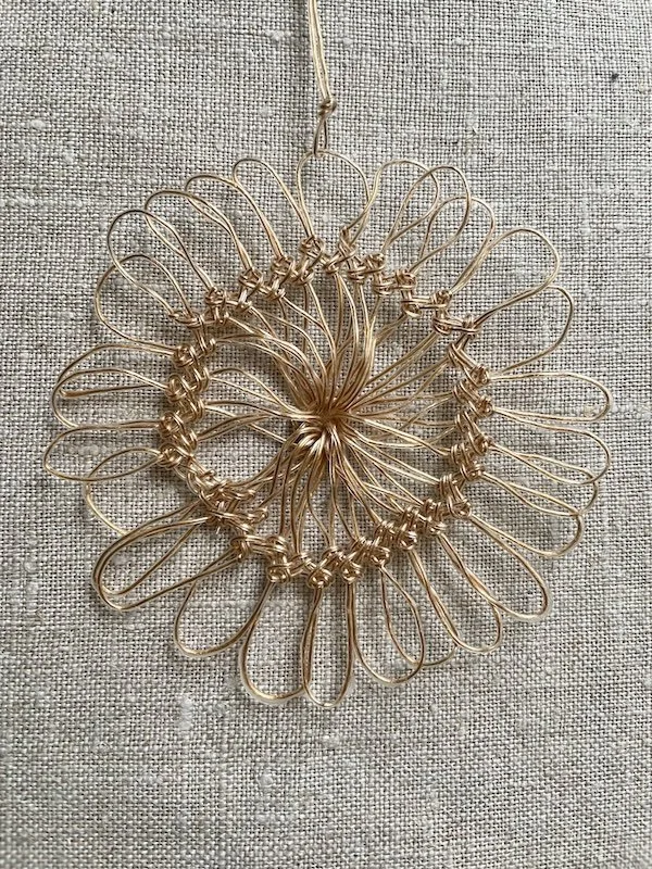 Handmade christmas decoration, golden