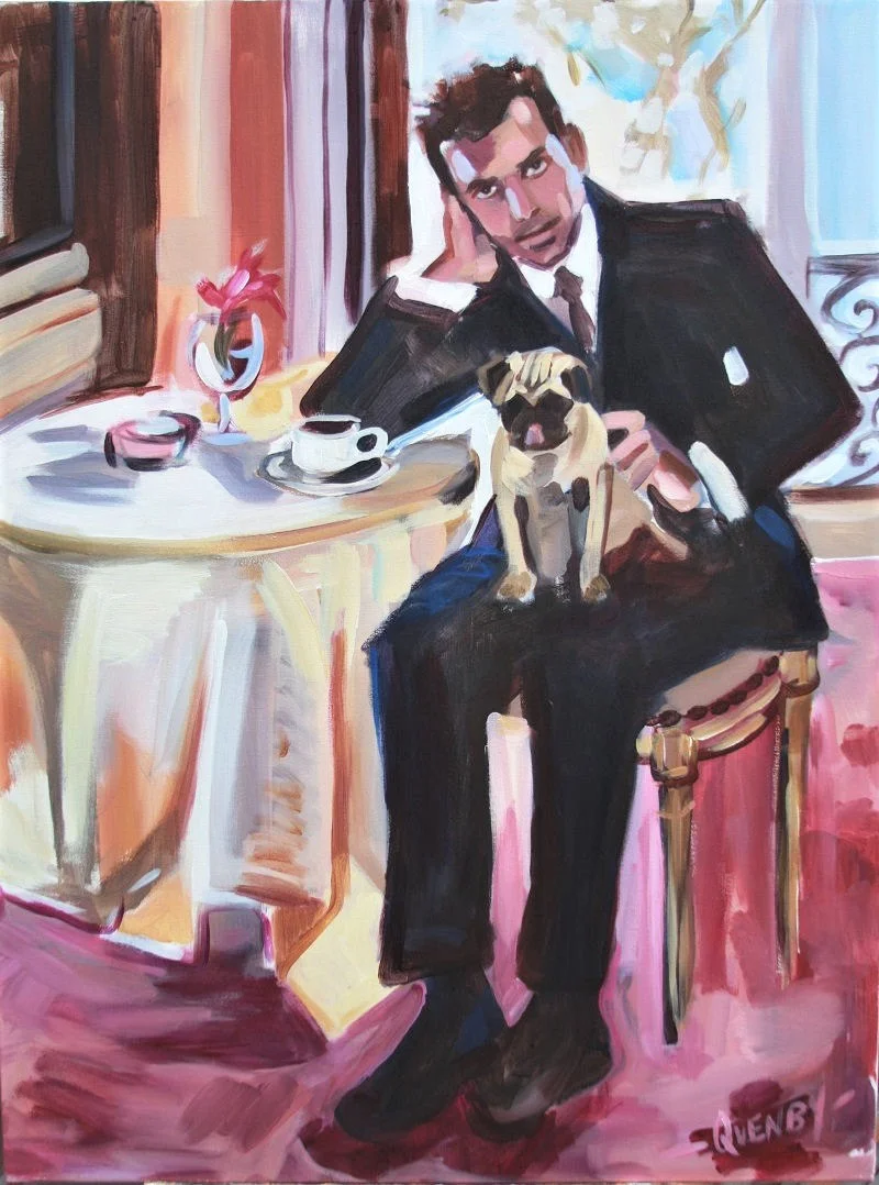 MAN AND HIS PUG. HIS ONLY LOVE