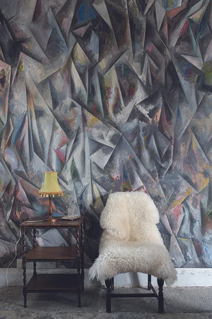 Guillermo Kuitca’s striking wall art in the dining room