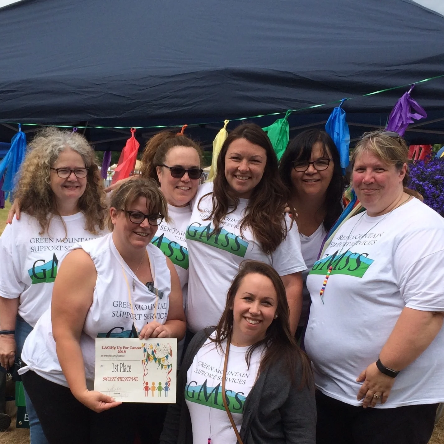 In late June GMSS was proud to be a part of LACiNg Up for Cancer and won the ‘Most Festive’ Award!