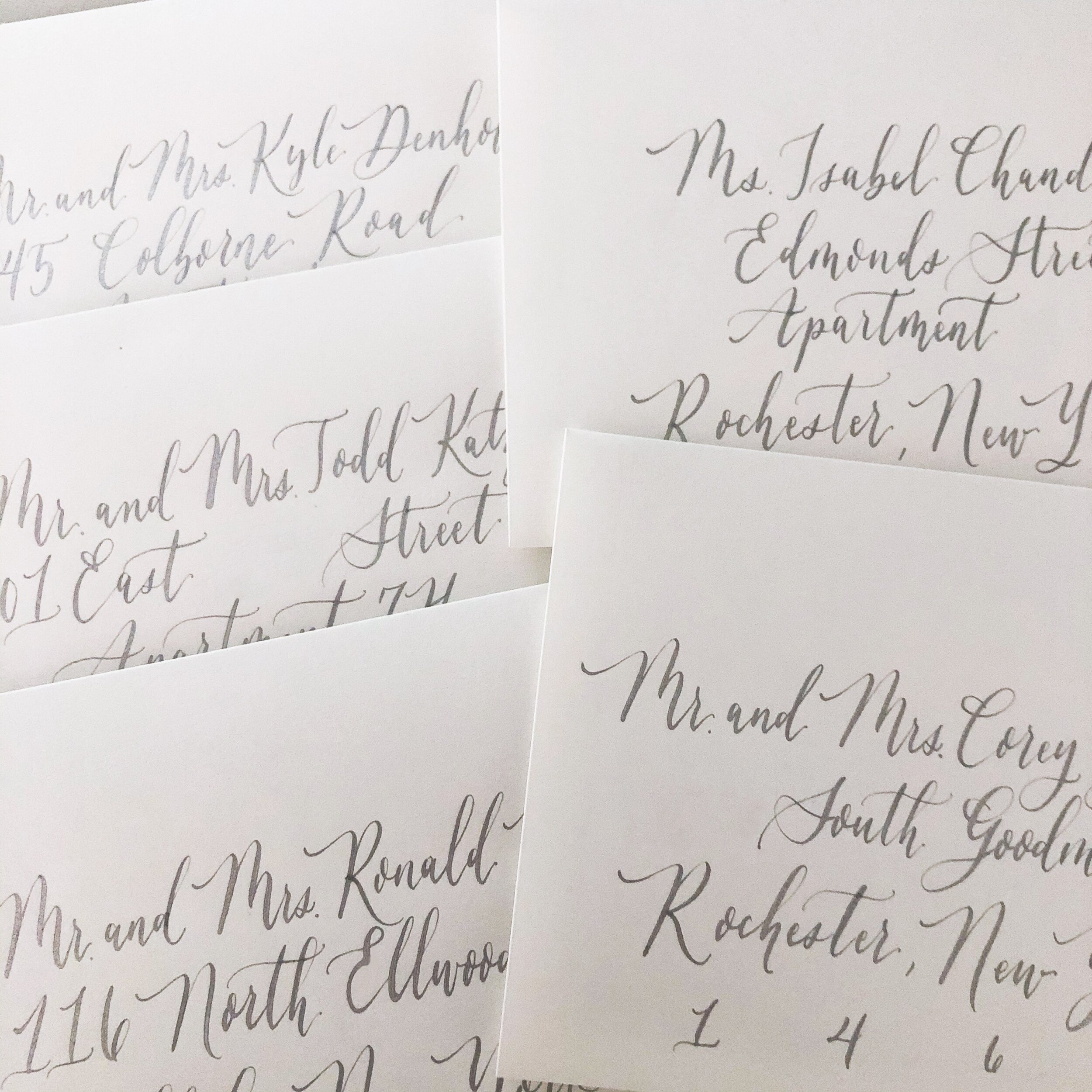 Envelope Calligraphy with Silver Ink