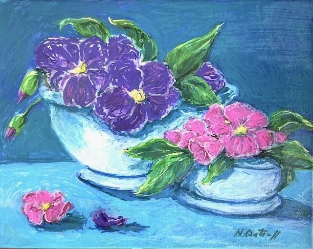 "Who Doesn't Love Flowers?" 11 x 14  Acrylic