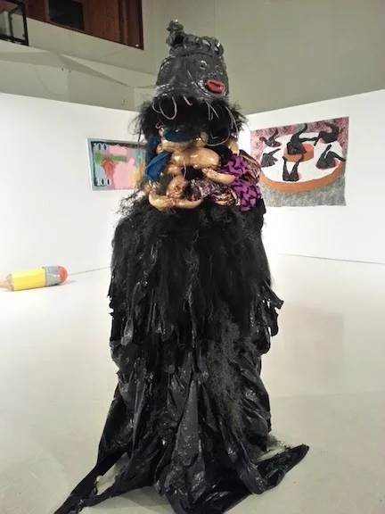 Debbie and Joi. "Ceramic sculptures named after lead women from the movie Friday and inspired by the masquerade of the Sande society. The work was created to challenge respectability politics within black culture." (Courtesy of the artist)