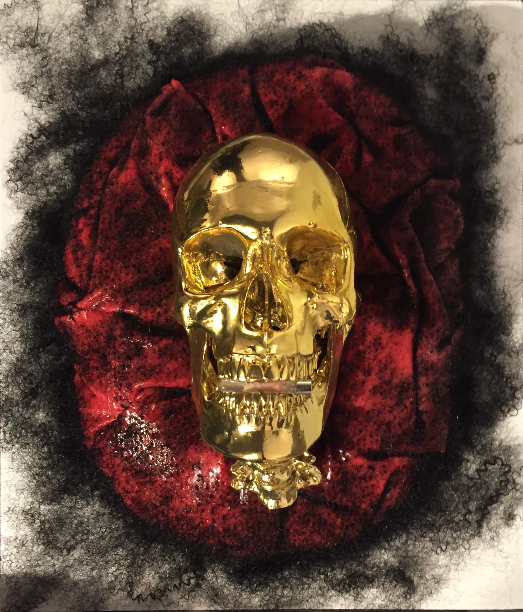 “Reliquary for Henrietta” Doreen Garner Doreen Garner, Reliquary for Henrietta (detail), 2016. Mirrorized skull, silicone. H 16 W 11 D 12 in.
