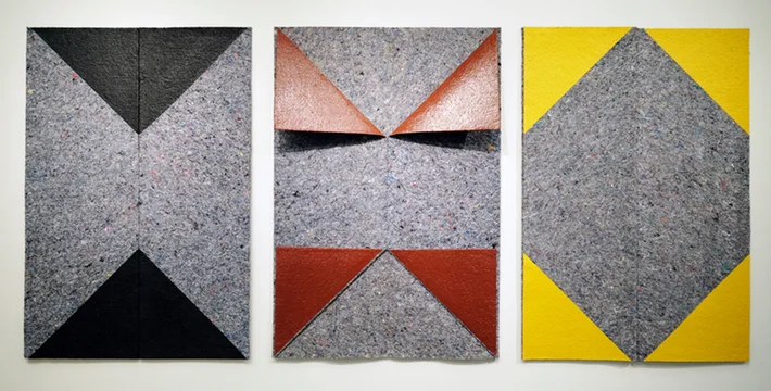 From the series: Secret Possibilities (First) , 2016 Acrylic paint on fabric pads. Variable Dimensions. Each of: 45” x 64” (114 x 162,5 cm each) Courtesy of Ana Mas Project