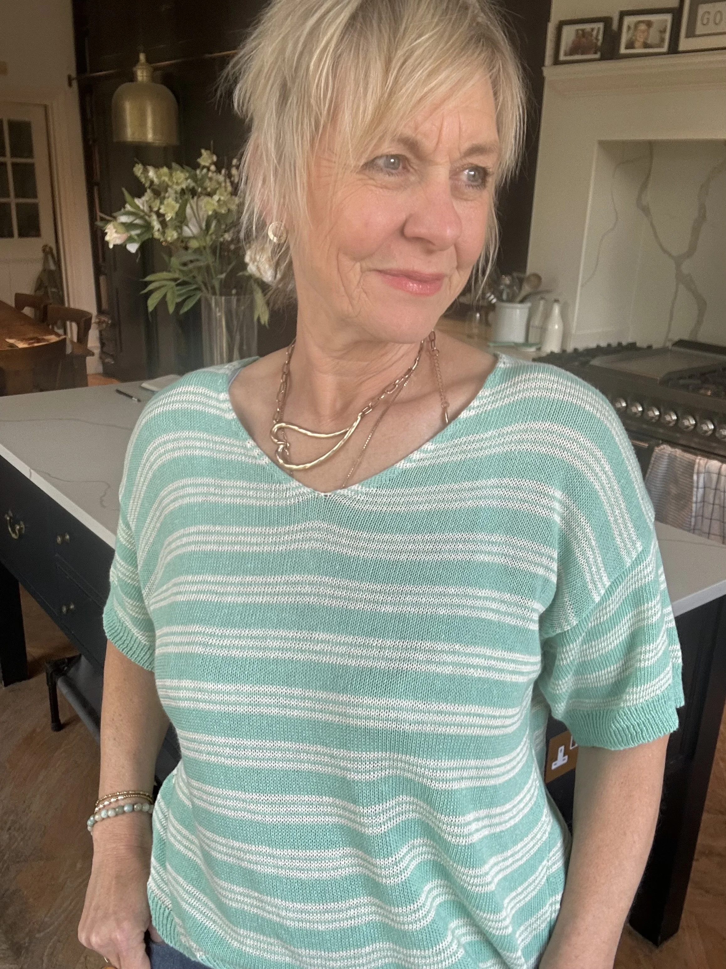Two Tone Stripey Knit
