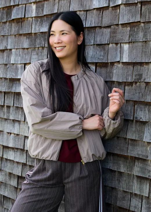 Bubble Hem Bomber Jacket