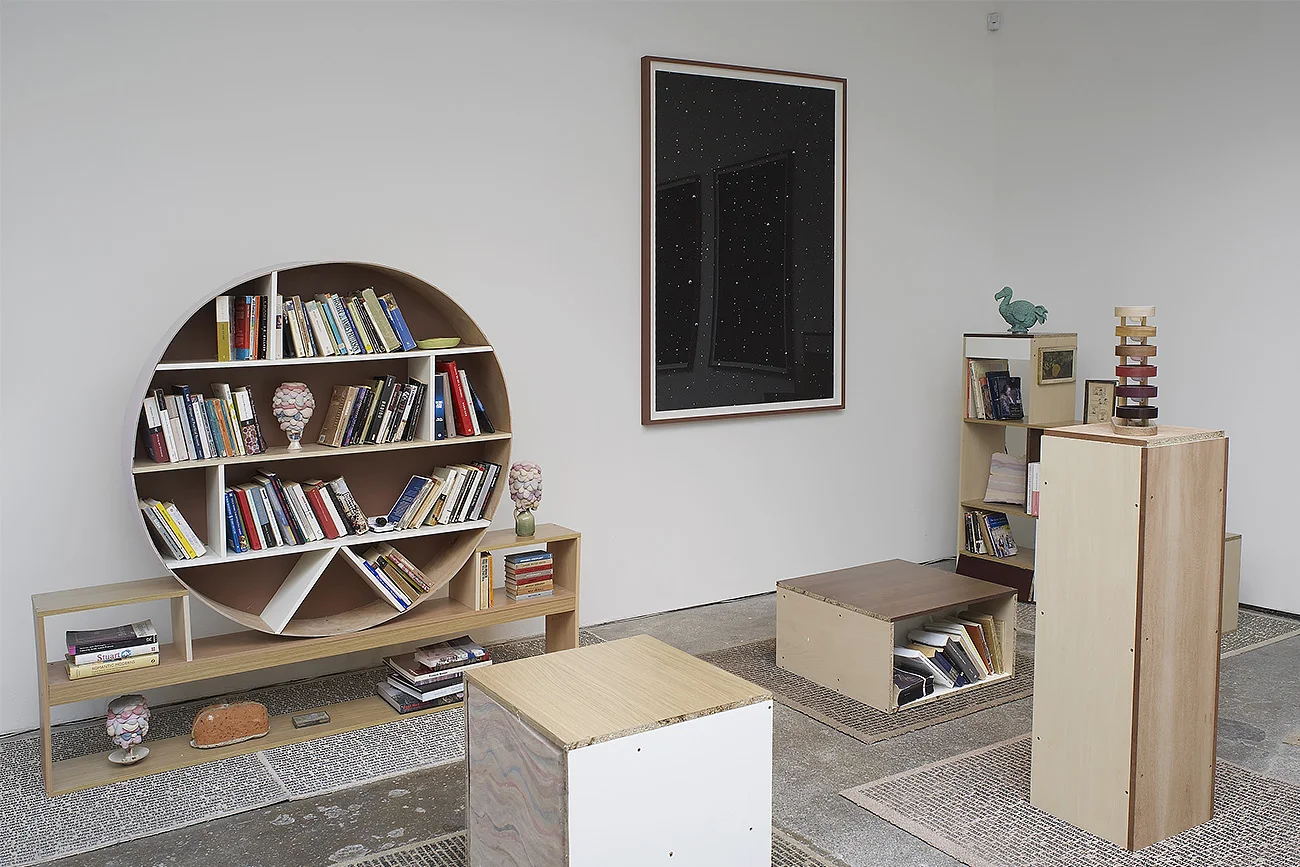 Andy Holden, Dan Cox Library for the Unfinished concept of Thingly Time, Cubitt, 2012.jpg