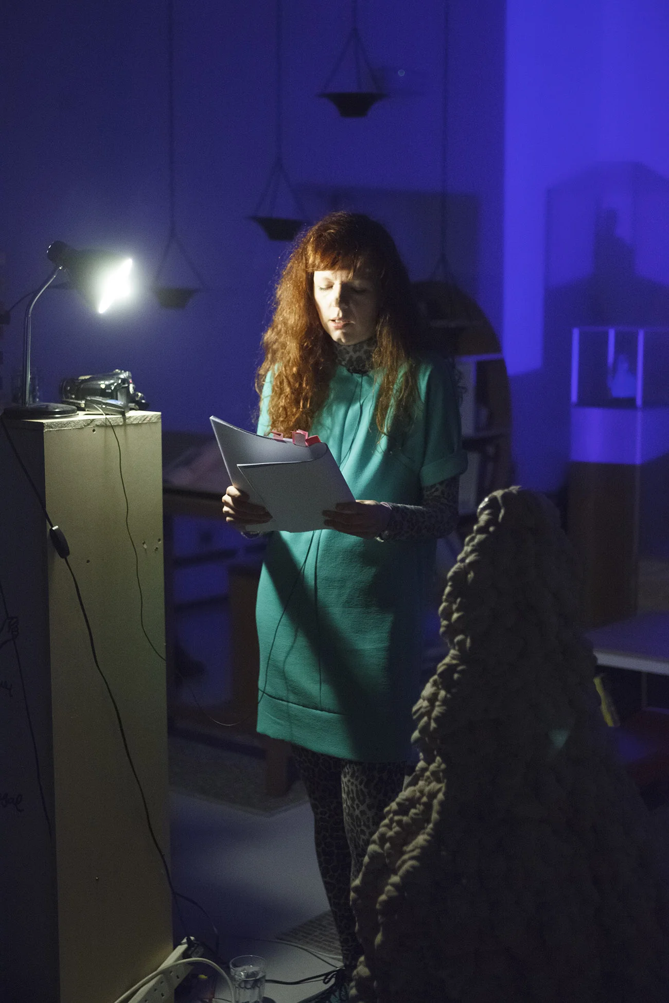 Heather Philipson reading in Dan Cox Library for Unfinished Concept_Wysing_2015.jpg