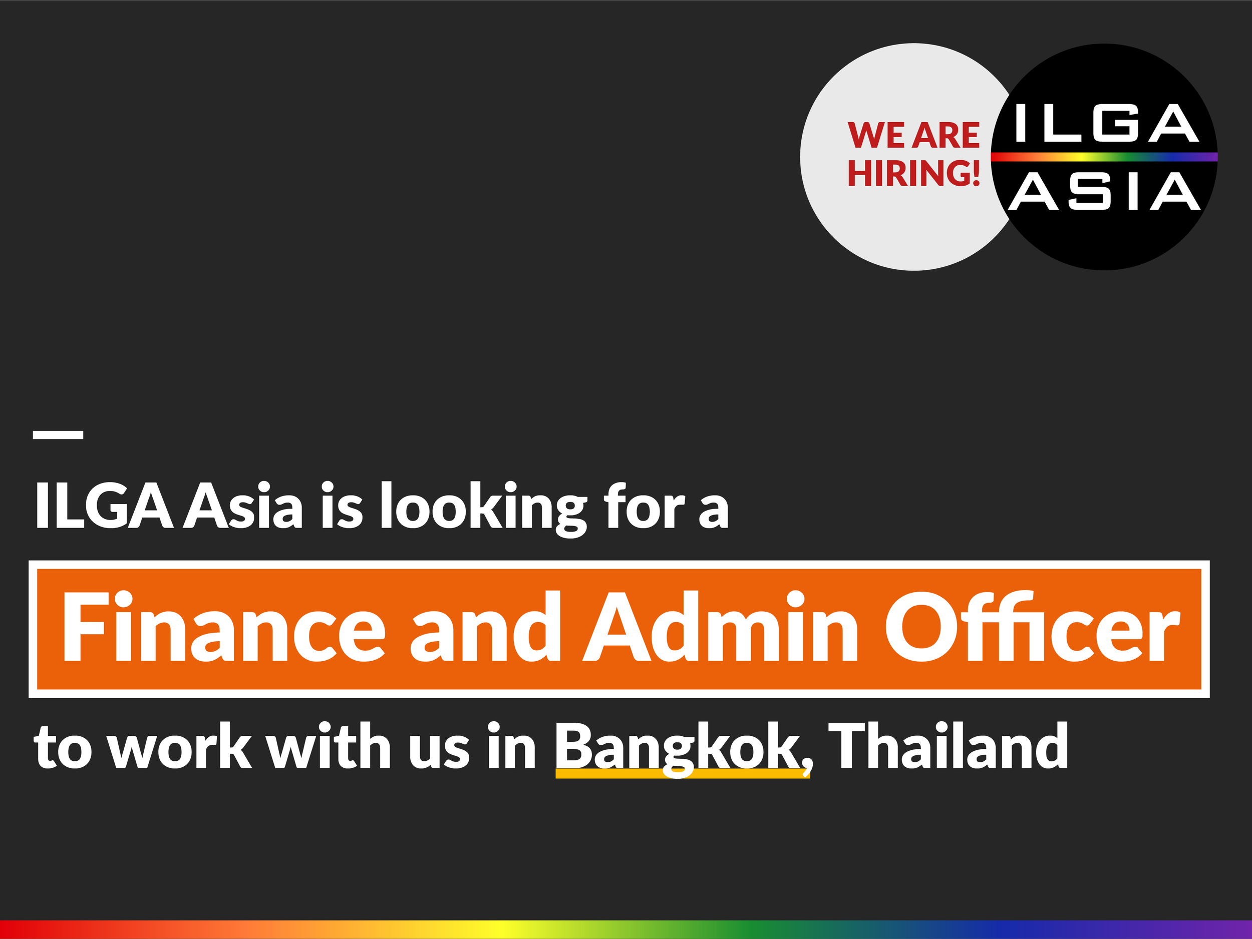 Job Opening: ILGA Asia is looking for a Finance and Admin Officer
