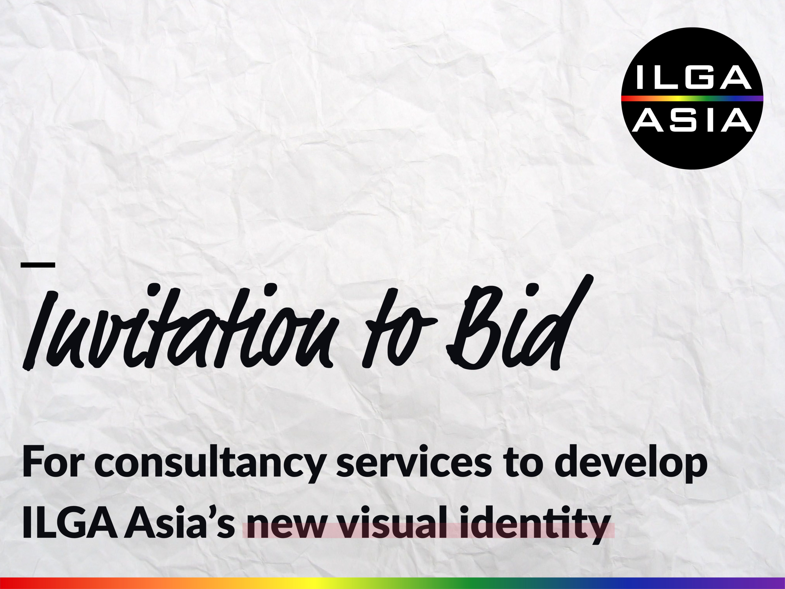 Invitation to Bid: Development of ILGA Asia's new visual identity