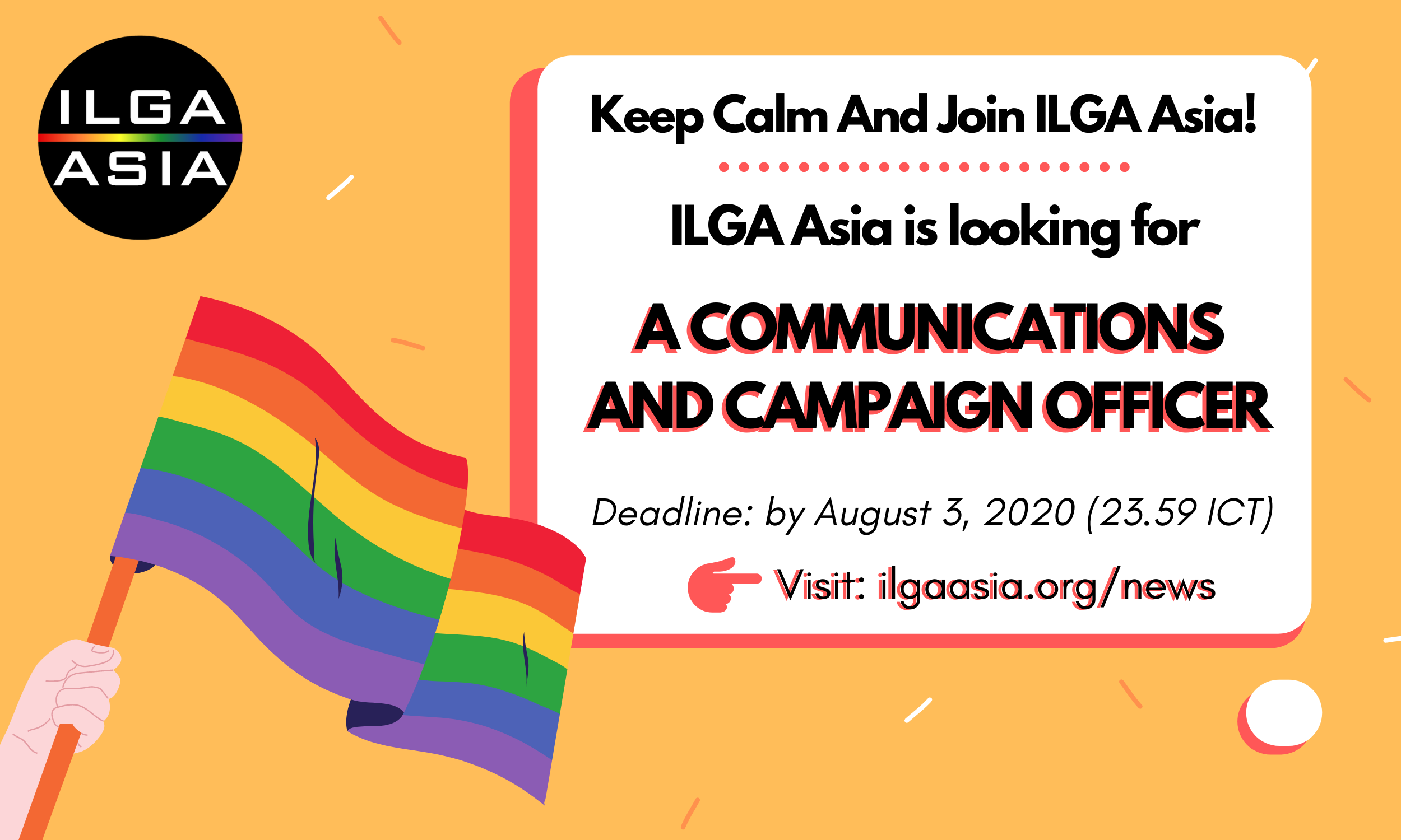 Job Opening: ILGA Asia is looking for a Communications and Campaign Officer